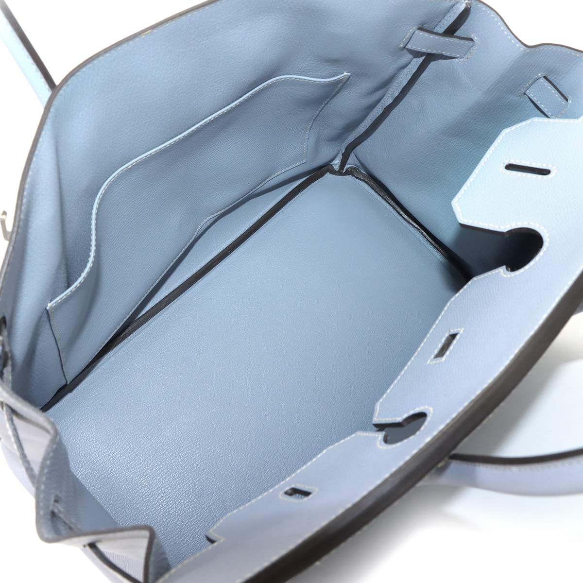 Birkin 35 Veau Epsom Bleu Lin Hand Bag Purse