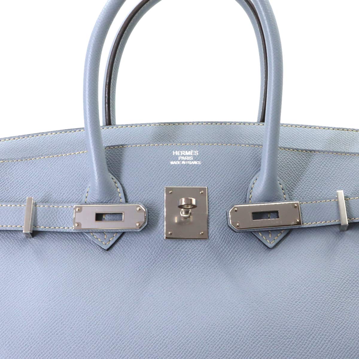 Birkin 35 Veau Epsom Bleu Lin Hand Bag Purse