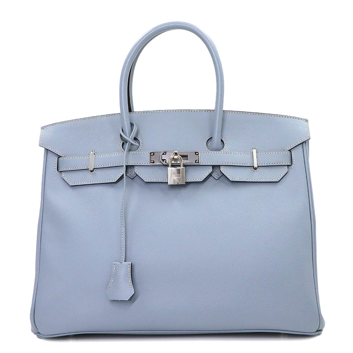Birkin 35 Veau Epsom Bleu Lin Hand Bag Purse