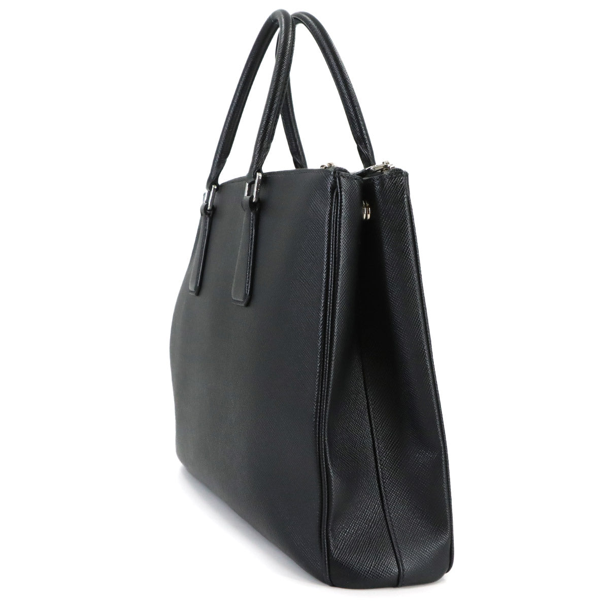 2way Tote Shoulder Bag Saffiano Leather Black 2VG061