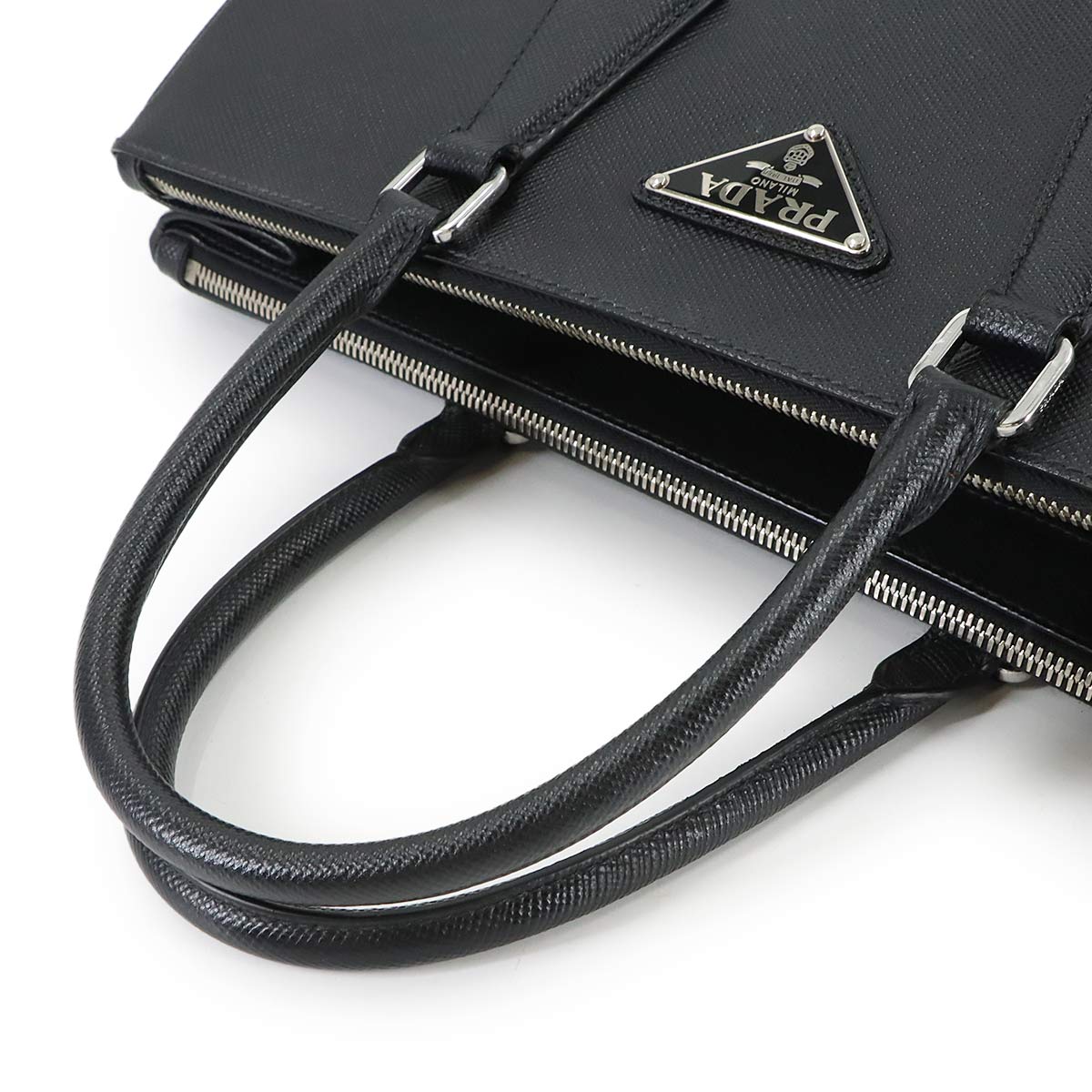 2way Tote Shoulder Bag Saffiano Leather Black 2VG061