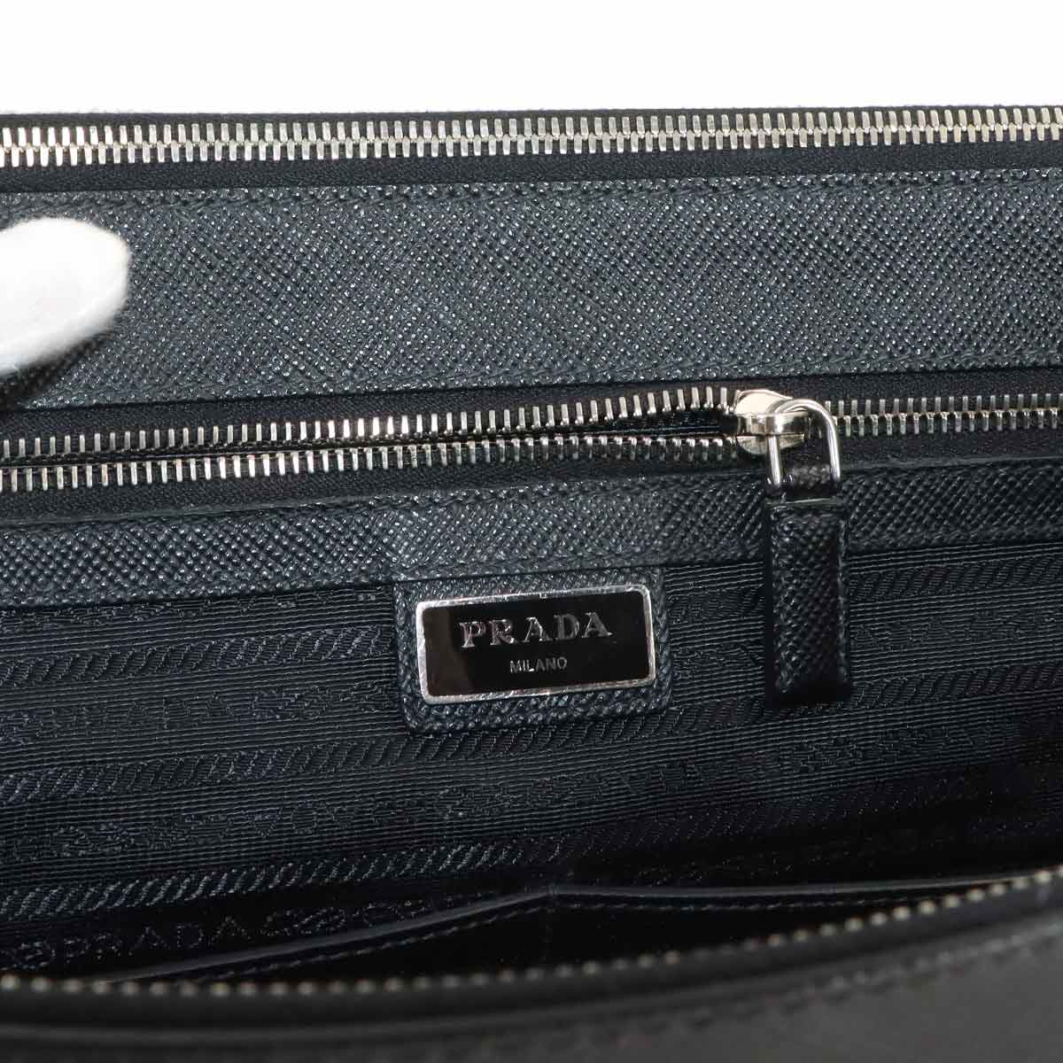 2way Tote Shoulder Bag Saffiano Leather Black 2VG061