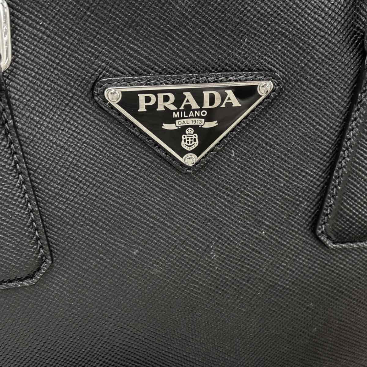 2way Tote Shoulder Bag Saffiano Leather Black 2VG061