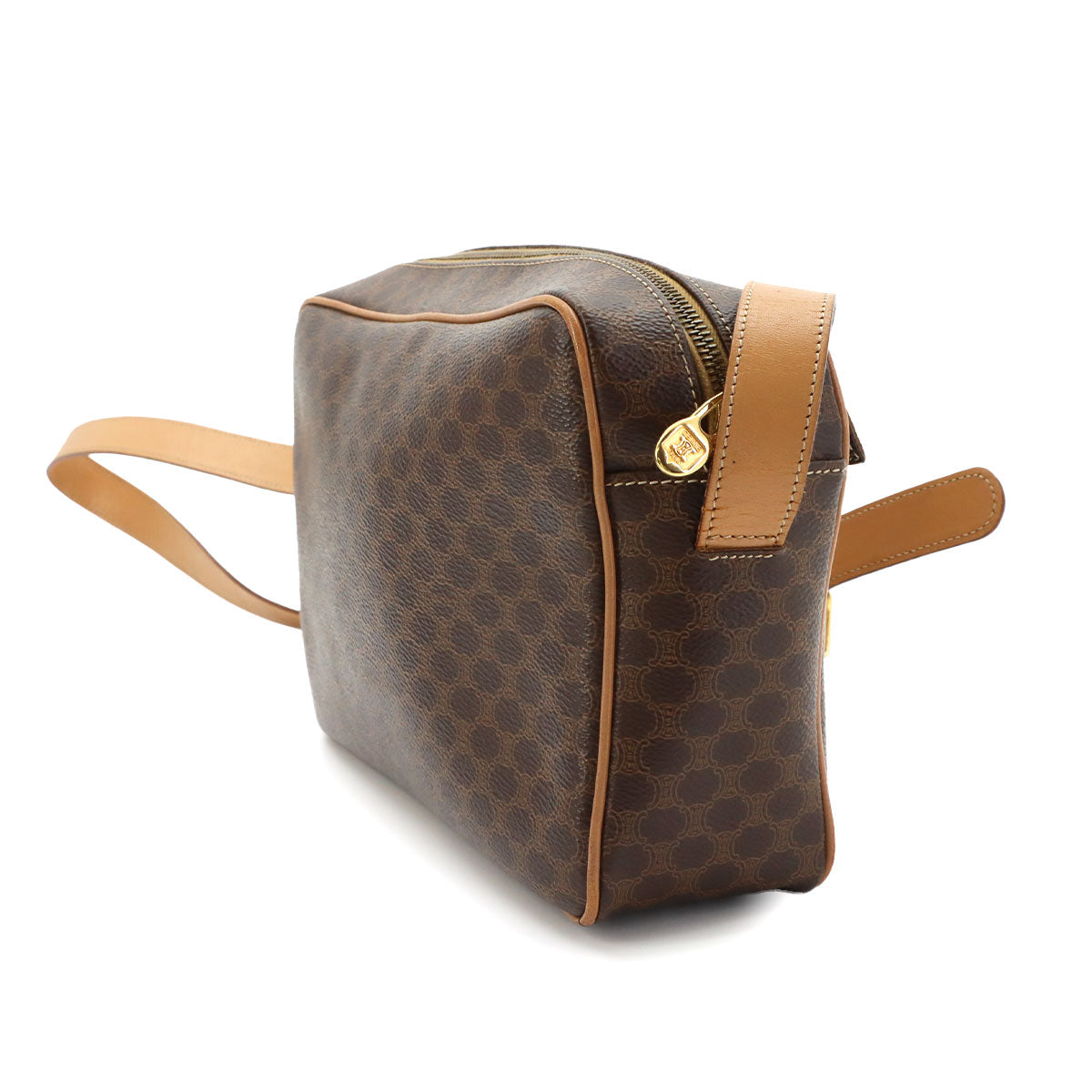 Macadam Shoulder Bag Leather PVC Brown Vintage Purse