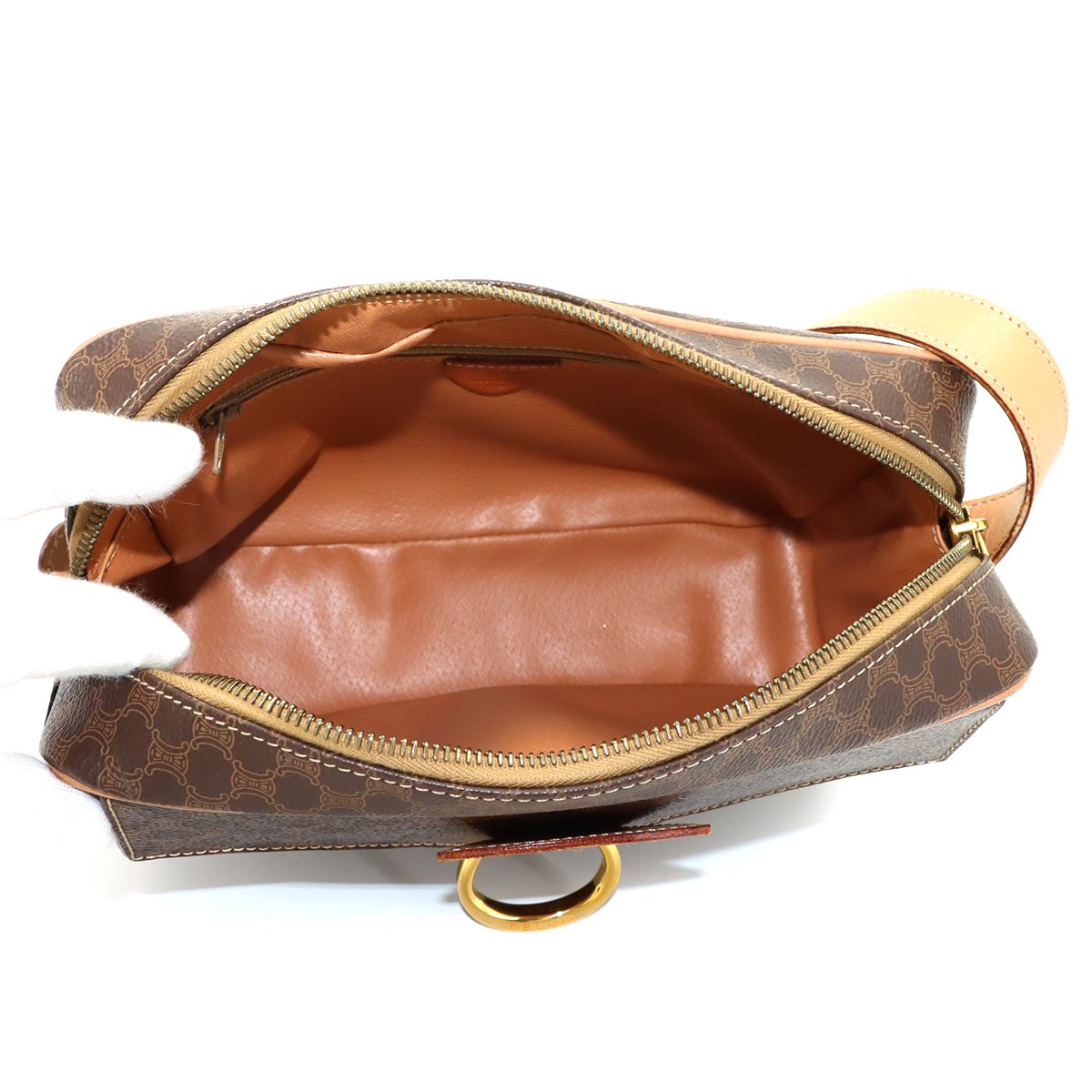 Macadam Shoulder Bag Leather PVC Brown Vintage Purse