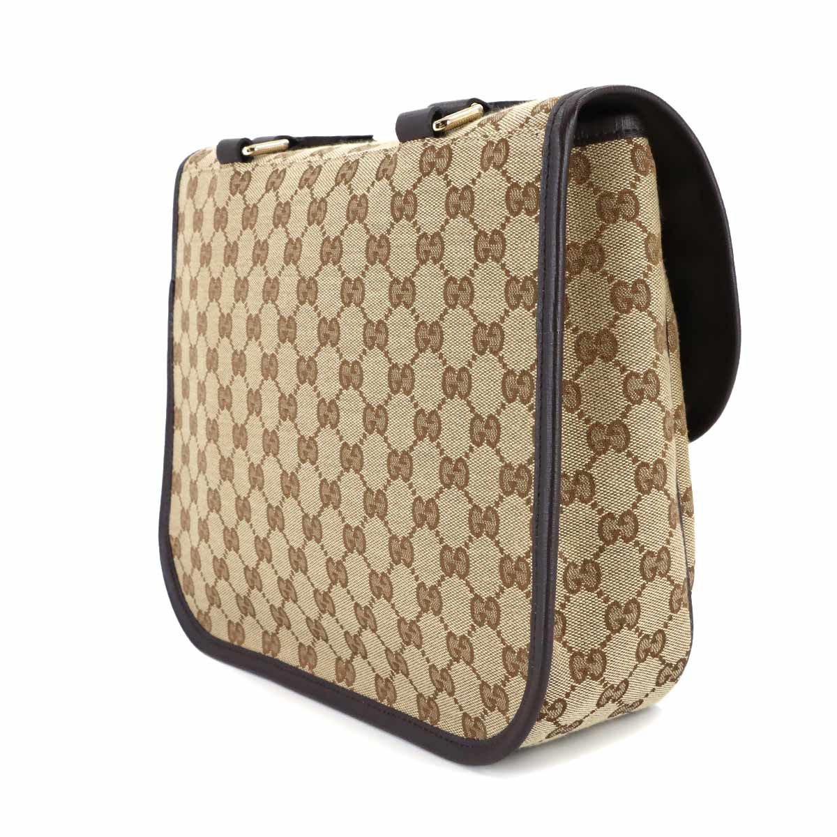 GG Canvas Shoulder Bag Leather Beige Brown Kids 793823 Purse