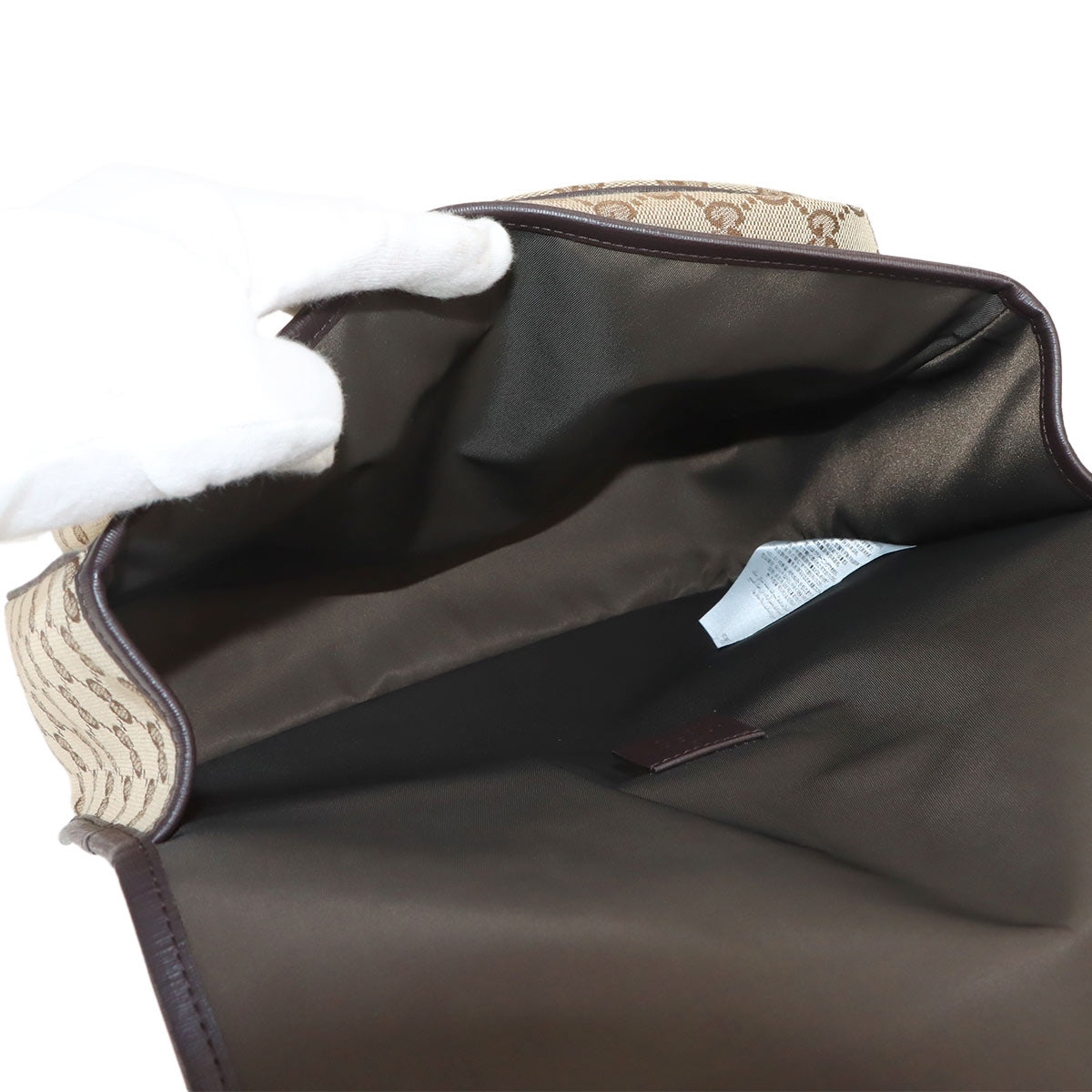 GG Canvas Shoulder Bag Leather Beige Brown Kids 793823 Purse