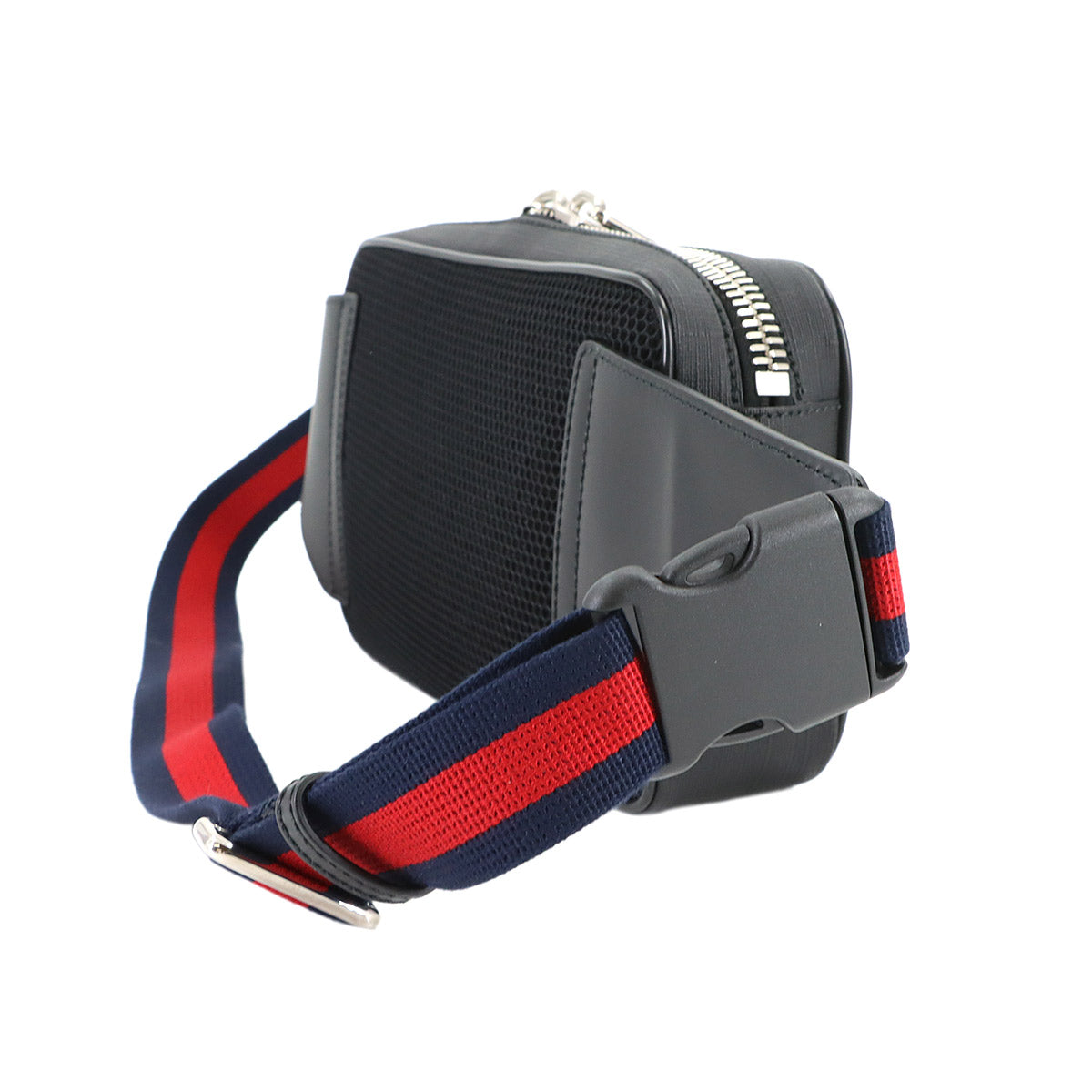 GG Supreme Belt Crossbody Weist Bag Leather Black 474293