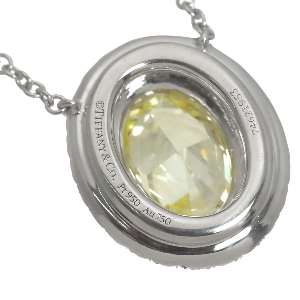 Soleste Diamond 1.05ct FY/IF Necklace Pt 18K YG 750