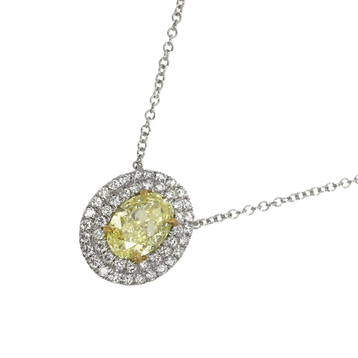 Soleste Diamond 1.05ct FY/IF Necklace Pt 18K YG 750