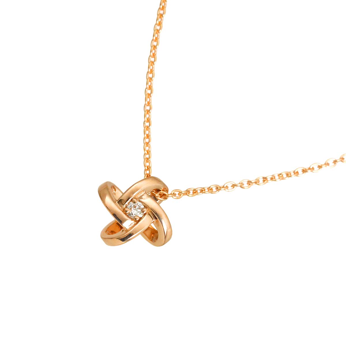 Diamond 0.02ct Necklace 18K PG 750