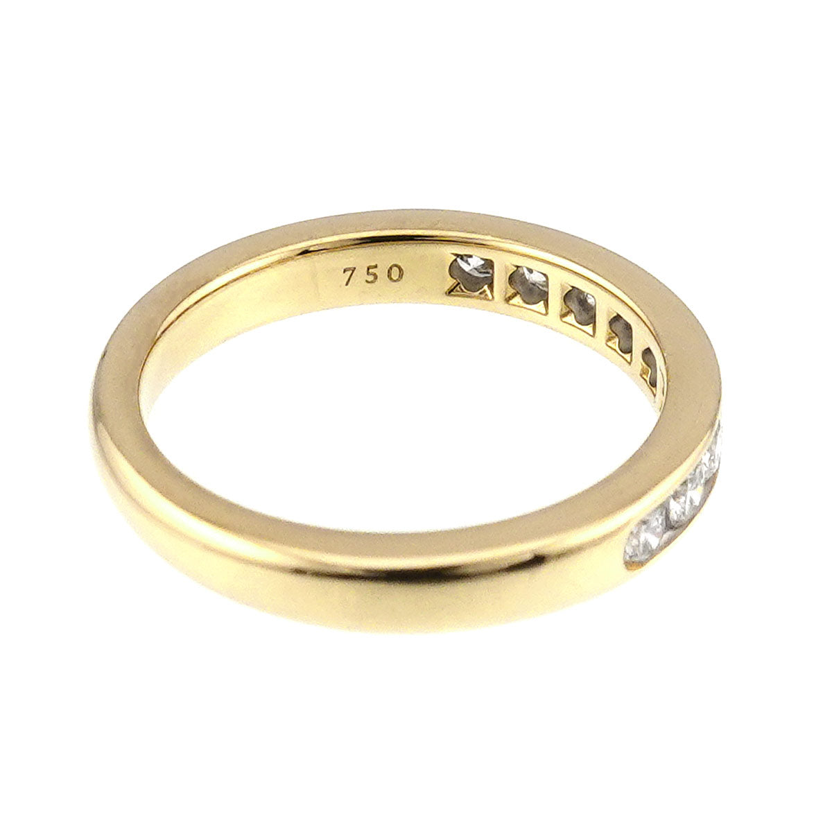 Half Diamond Ring 18K YG 750 size4.5-4.75(US)