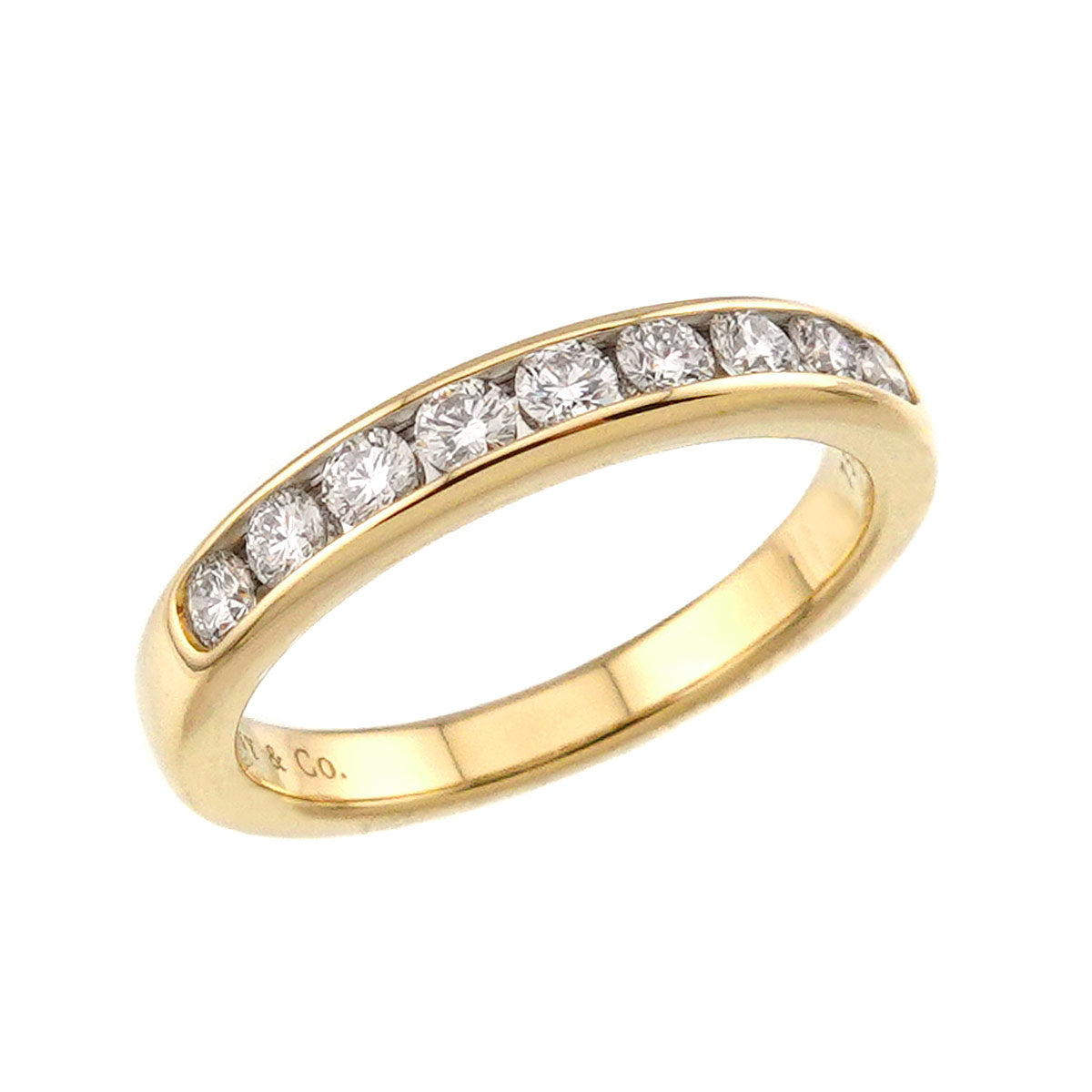Half Diamond Ring 18K YG 750 size4.5-4.75(US)