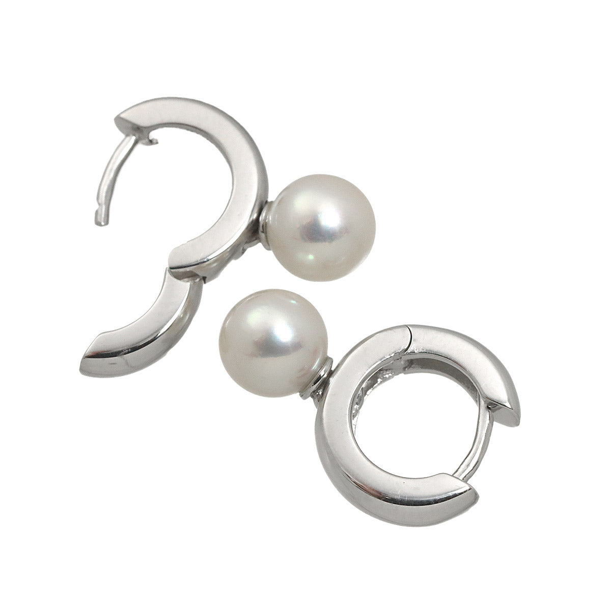 Akoya Pearl 6.6mm Earrings Pierced 18K WG 750