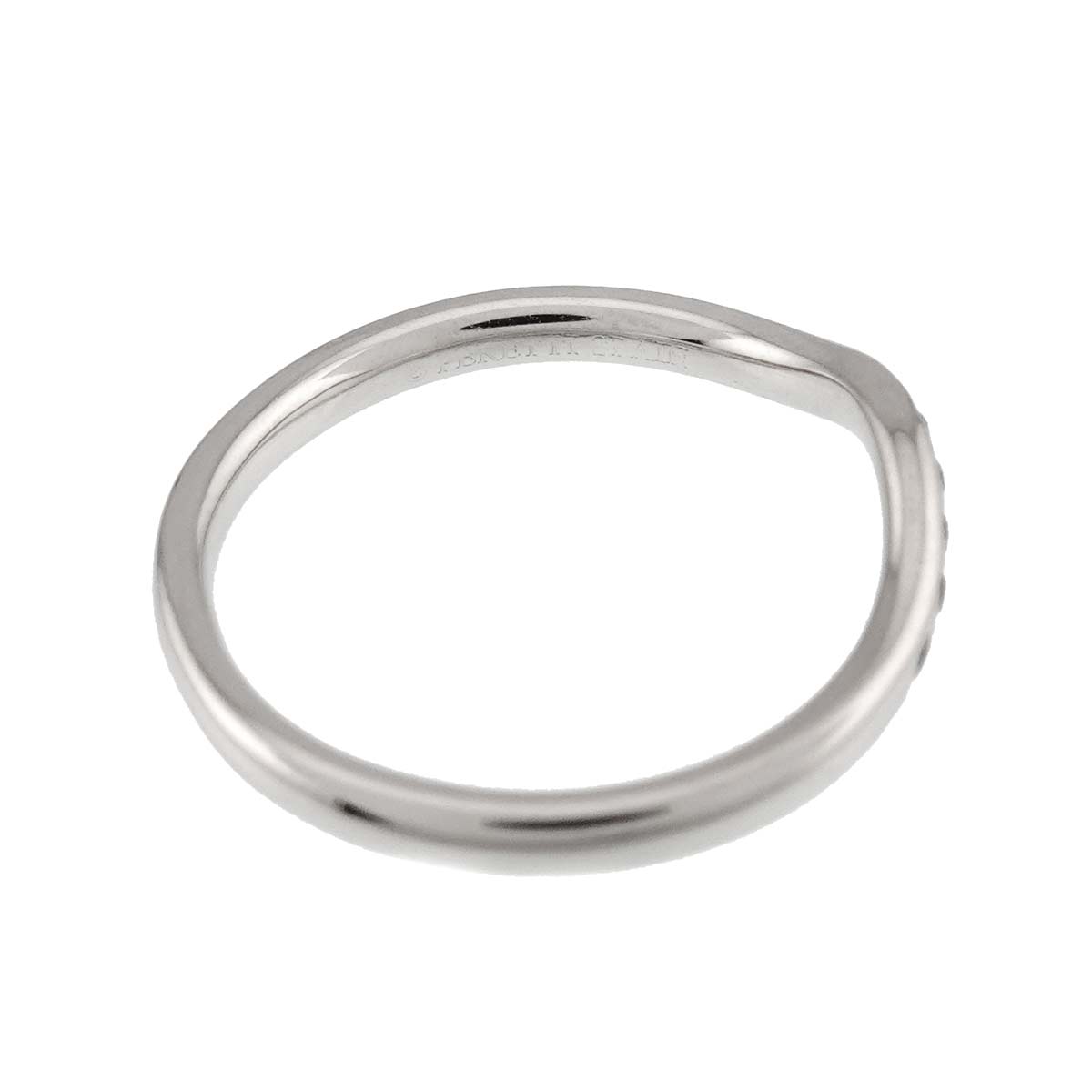 Curved Band Diamond Ring Pt Platinum Size5.25(US)
