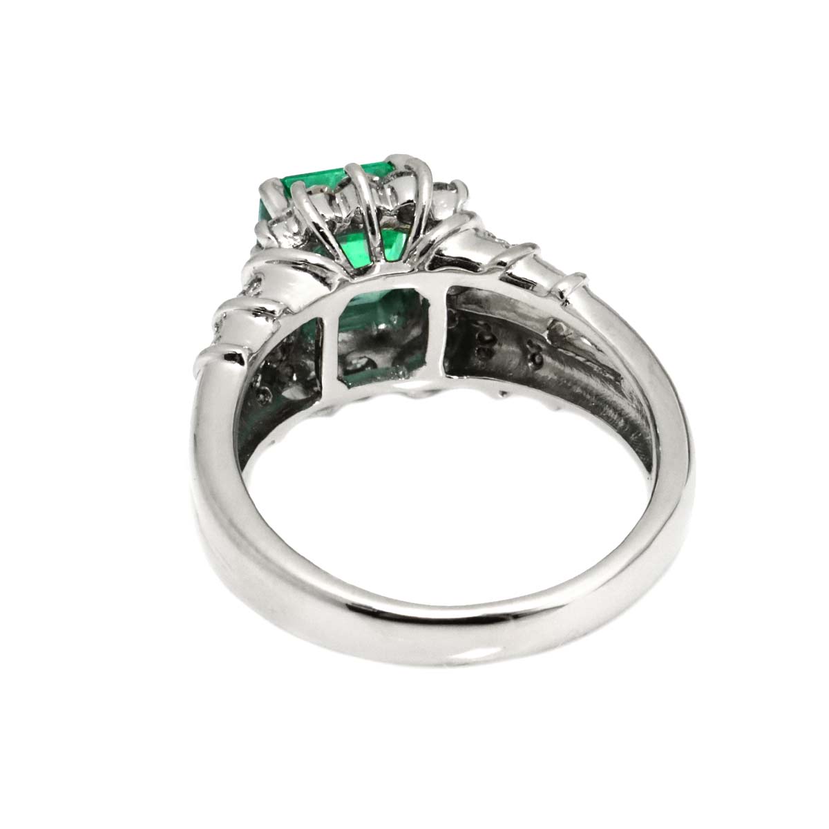 Emerald 1.63ct Diamond 0.38ct Ring Pt Platinum size6.5-6.75(US)