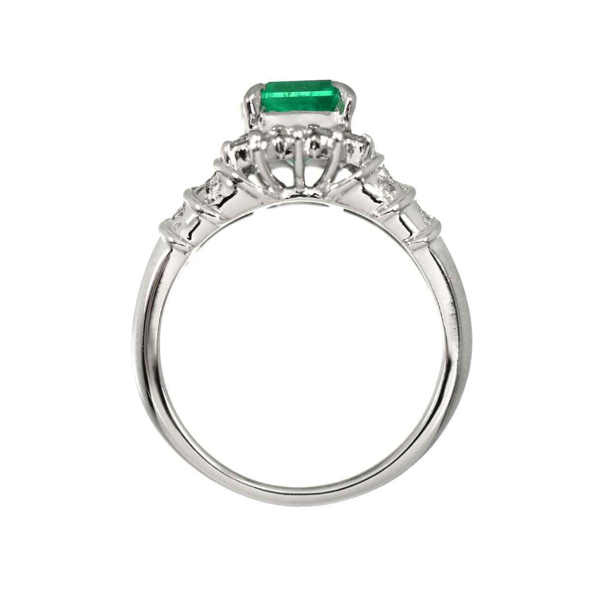Emerald 1.63ct Diamond 0.38ct Ring Pt Platinum size6.5-6.75(US)