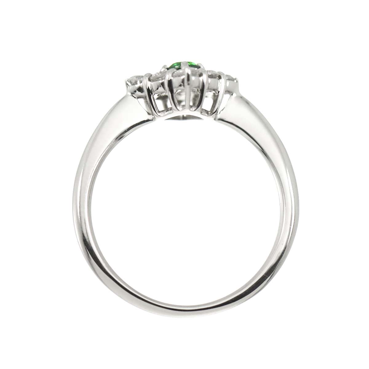 Garnet 0.11ct Diamond 0.43ct Ring Pt Platinum size5.25(US)