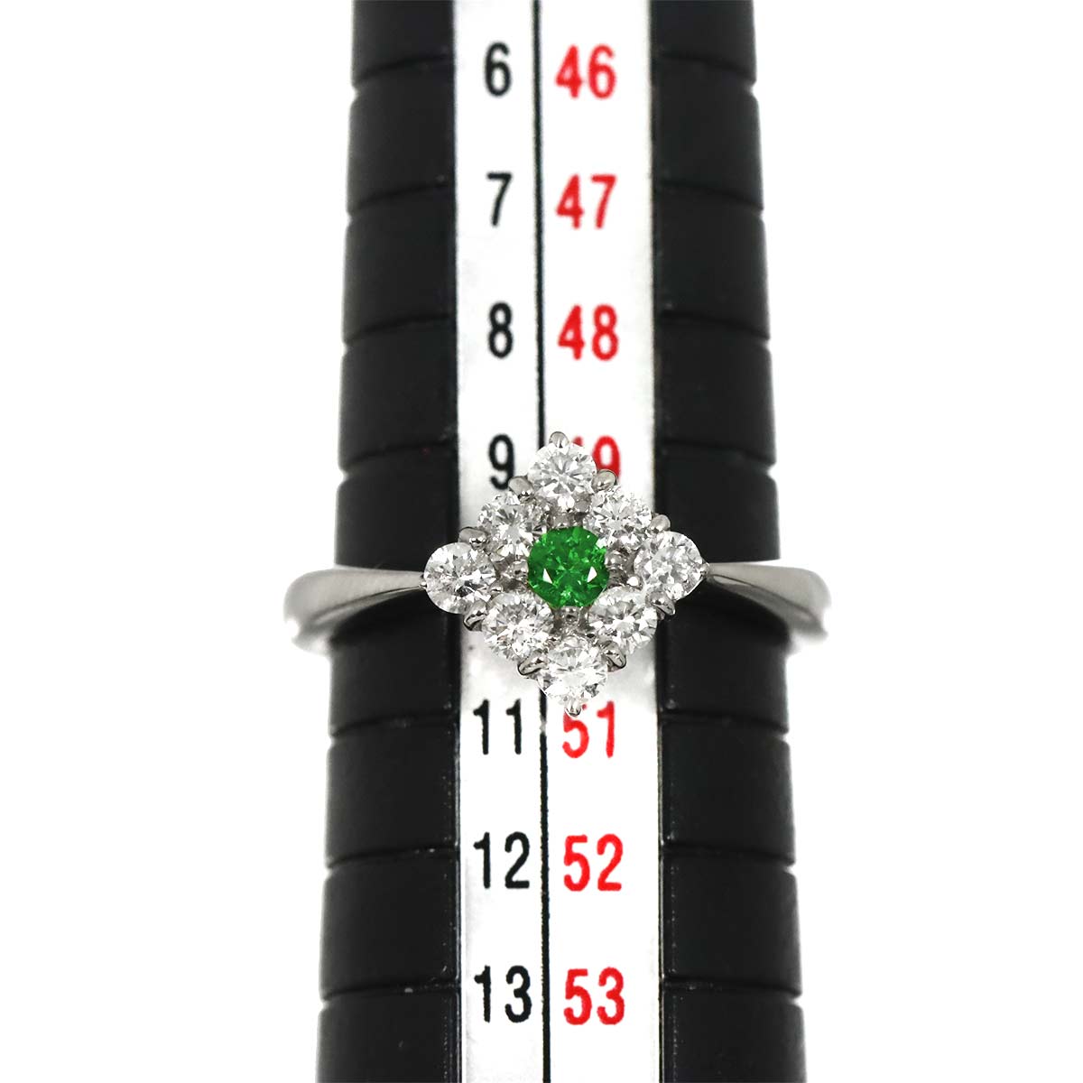 Garnet 0.11ct Diamond 0.43ct Ring Pt Platinum size5.25(US)