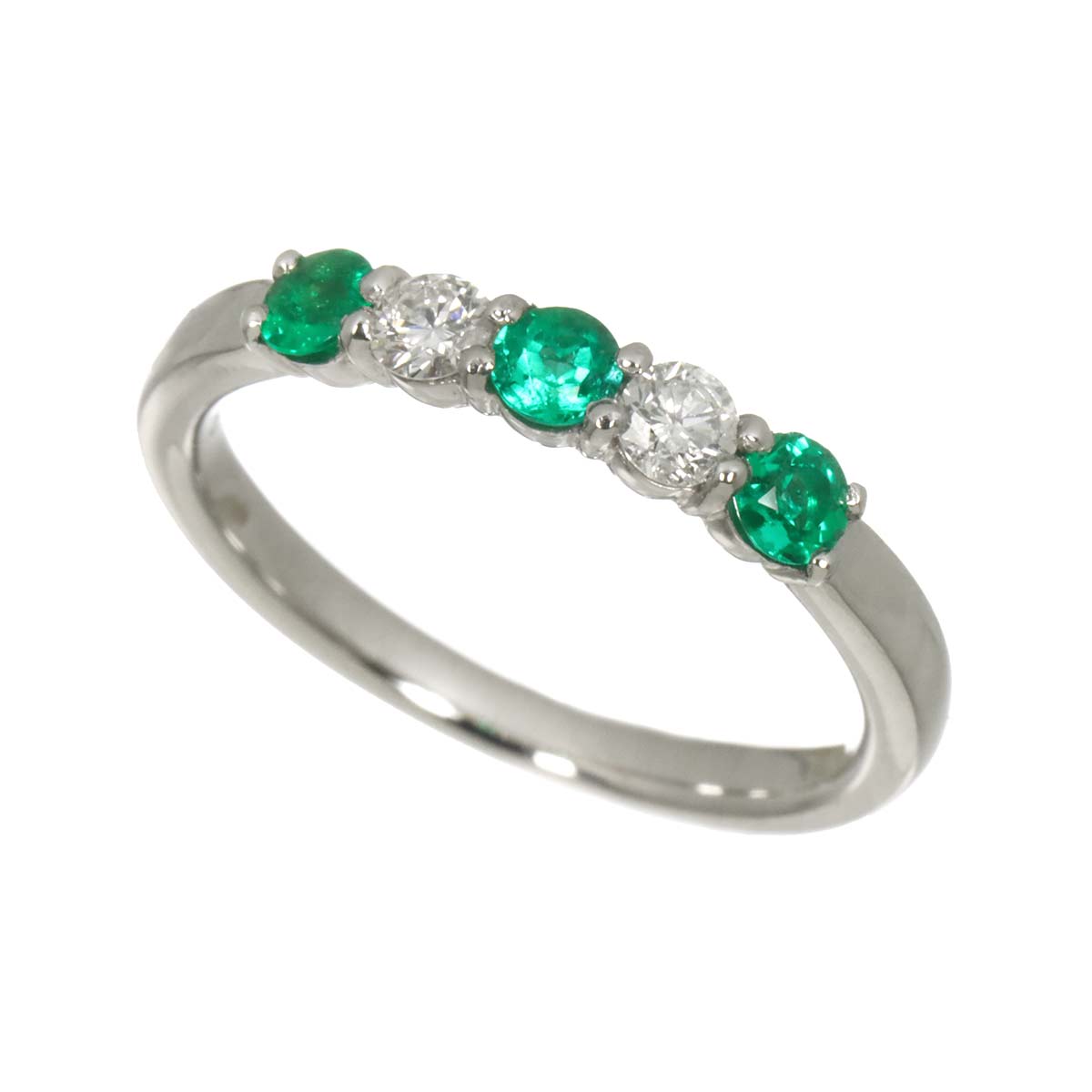 Emerald 0.24ct Diamond 0.16ct Ring Pt Platinum size5-5.25(US)