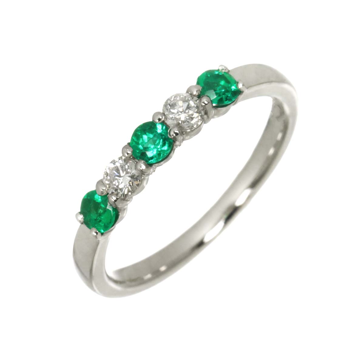 Emerald 0.24ct Diamond 0.16ct Ring Pt Platinum size5-5.25(US)