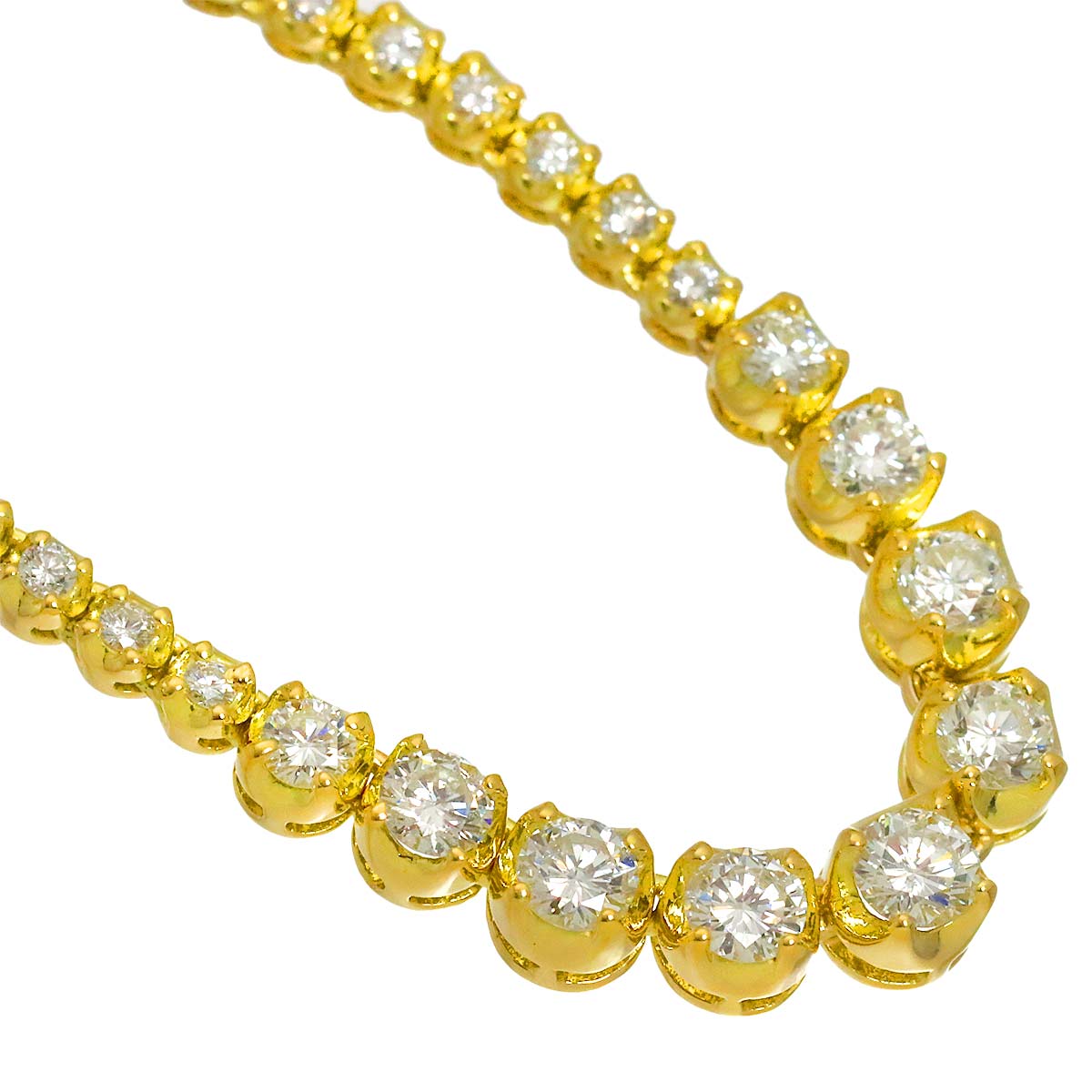 Diamond 3.10ct Necklace 18K YG Yellow Gold 750