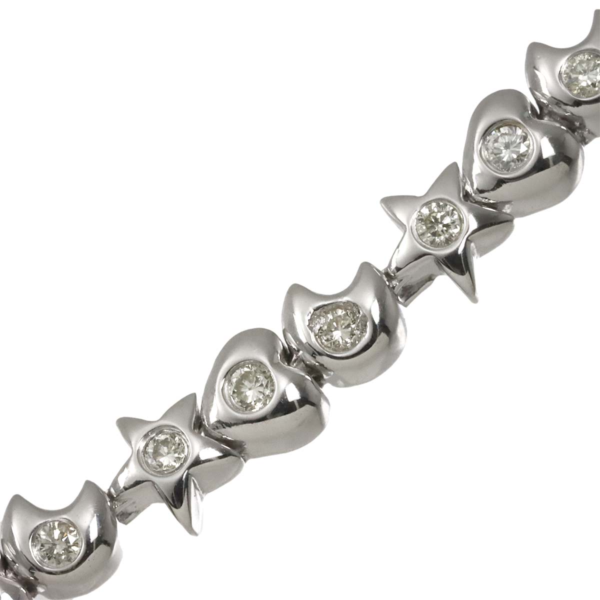 Diamond 0.70ct Bracelet 18K K18 WG White Gold 750