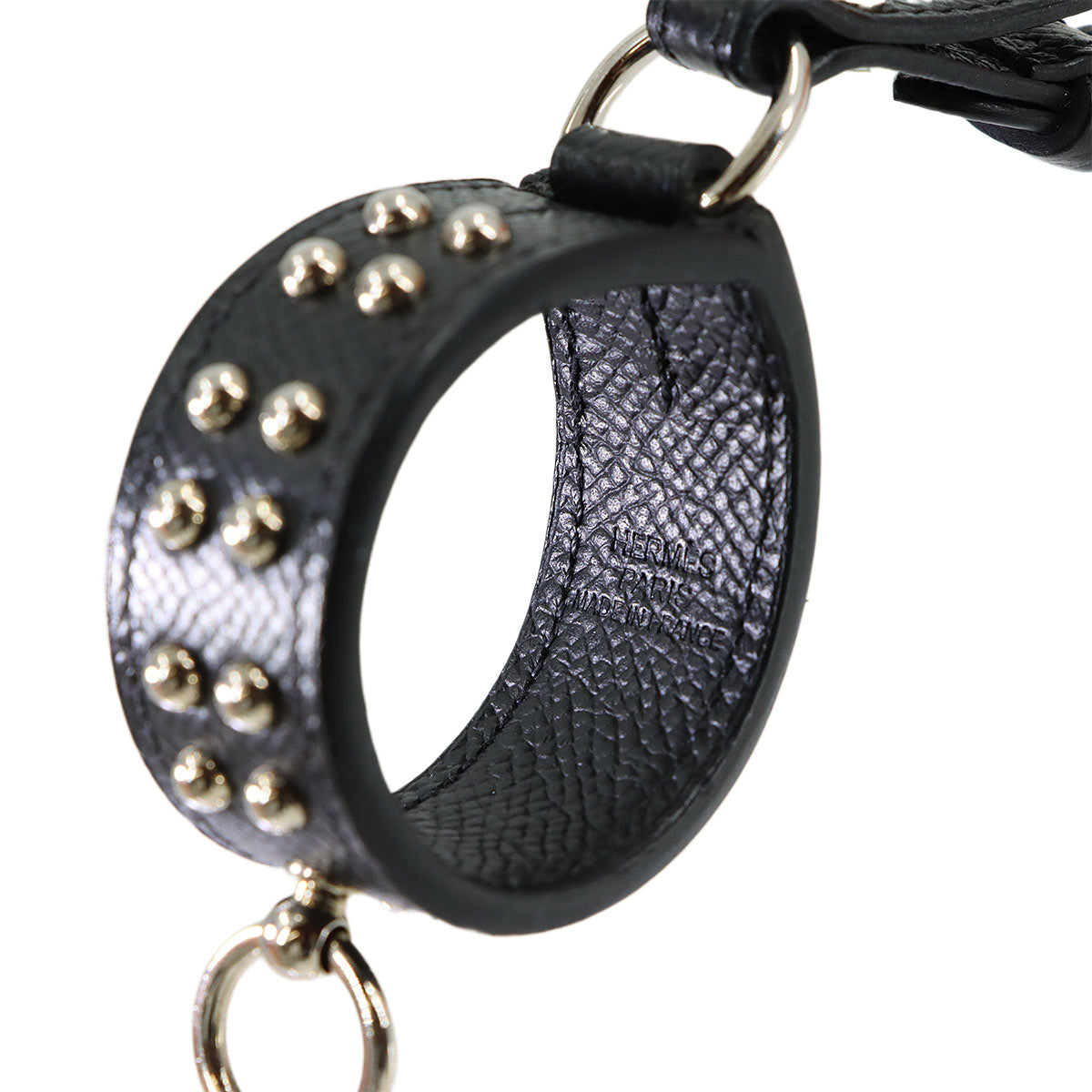 Collier De Chien Anneaux Bag Charm Epsom Black