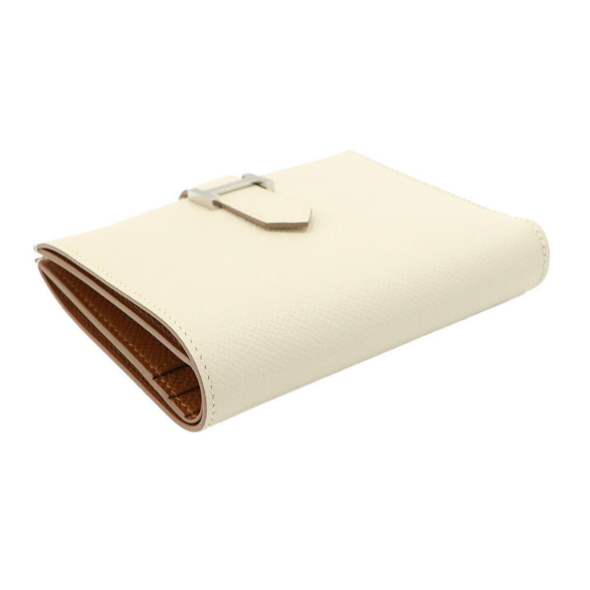 Bearn Compact Verso Wallet Veau Epsom Leather Craie Gold Purse