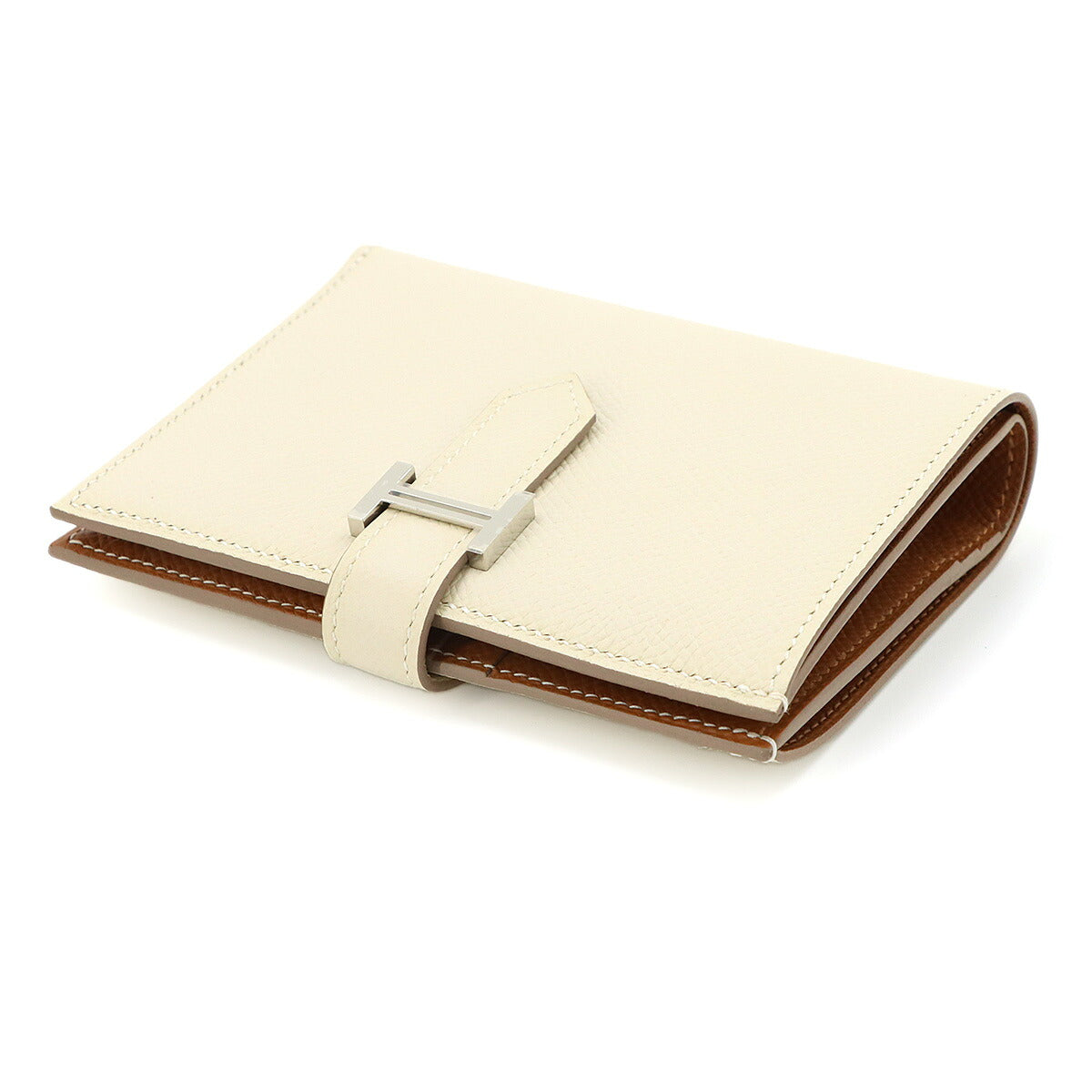 Bearn Compact Verso Wallet Veau Epsom Leather Craie Gold Purse