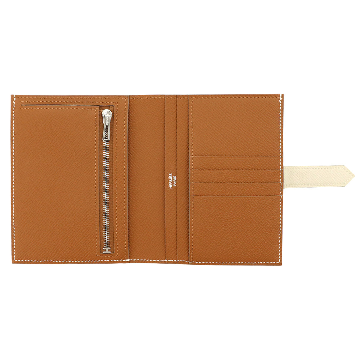 Bearn Compact Verso Wallet Veau Epsom Leather Craie Gold Purse