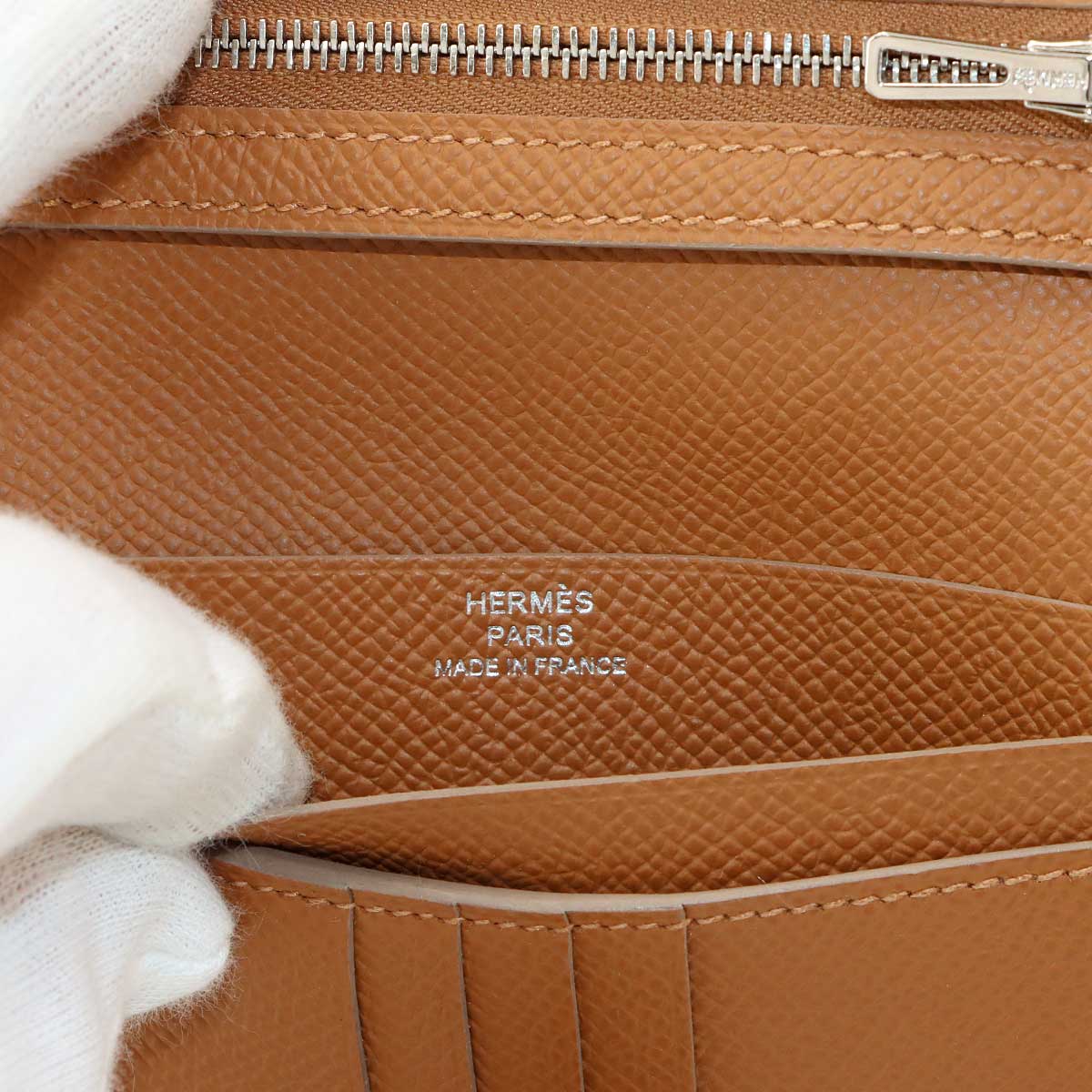 Bearn Compact Verso Wallet Veau Epsom Leather Craie Gold Purse