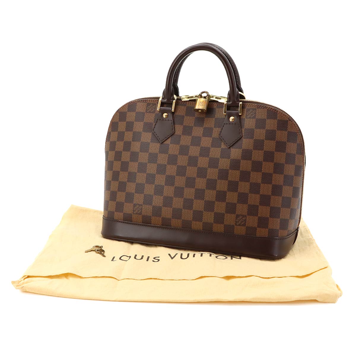 Damier Alma PM Hand Bag Ebene Brown N51131 Purse