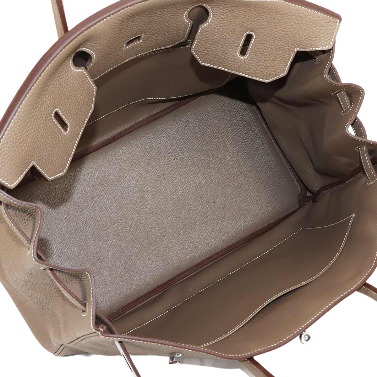 Birkin 40 Togo Etoupe Hand Bag Beige Leather Purse