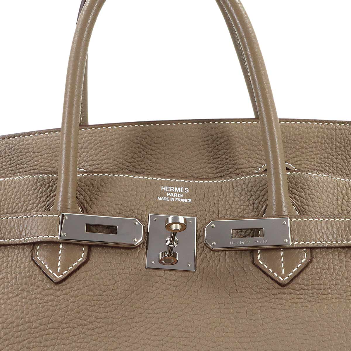 Birkin 40 Togo Etoupe Hand Bag Beige Leather Purse