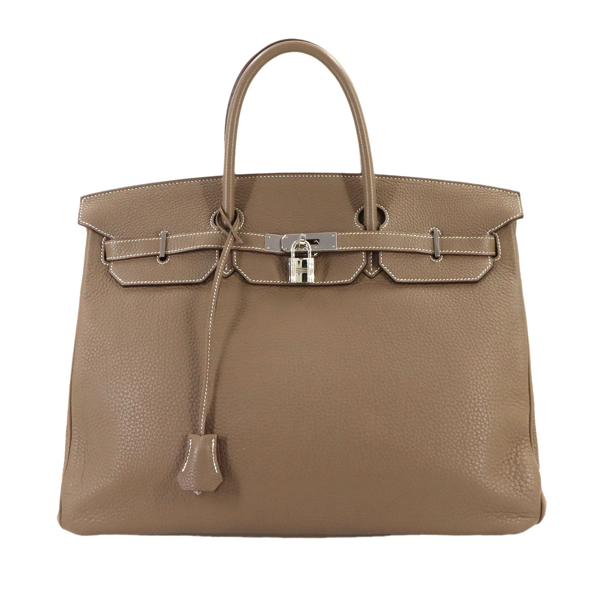 Birkin 40 Togo Etoupe Hand Bag Beige Leather Purse