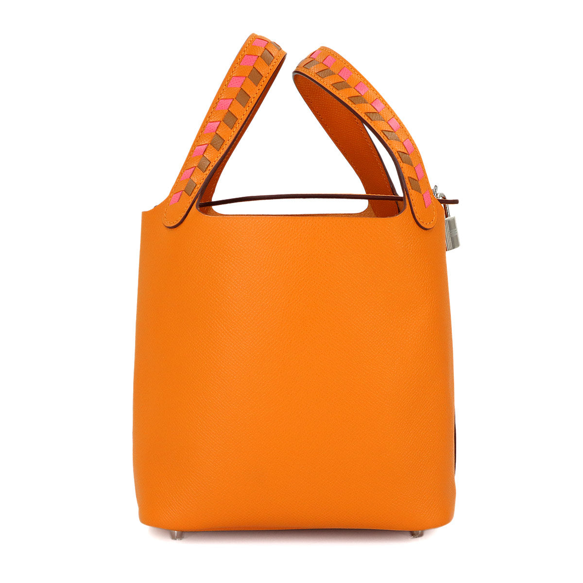 Picotin Lock PM Tressage Hand Bag Epsom Apricot Rose Azalee