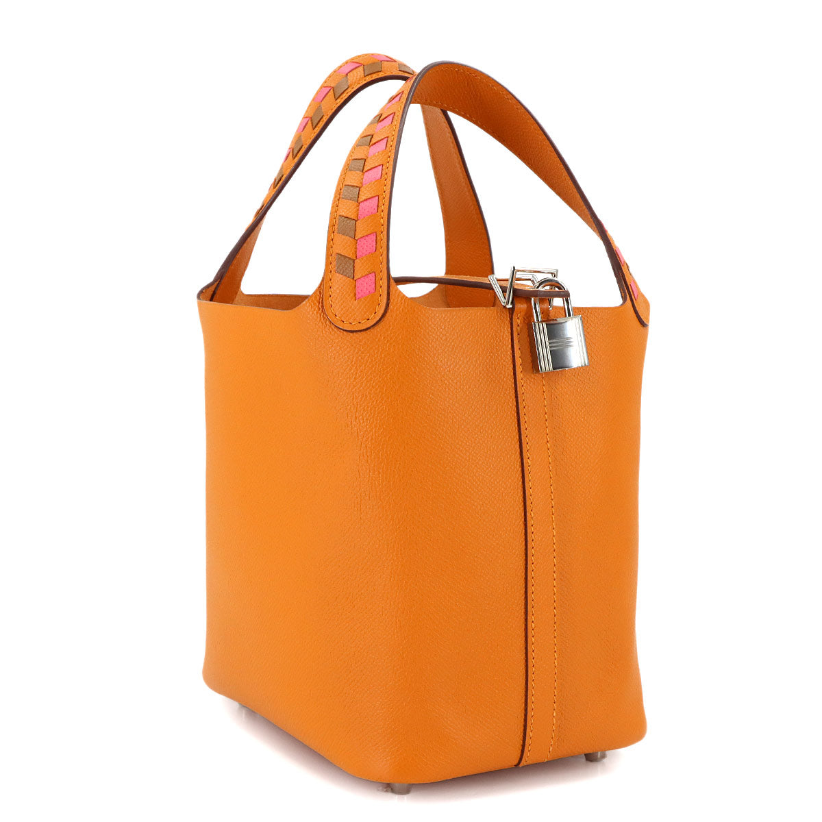 Picotin Lock PM Tressage Hand Bag Epsom Apricot Rose Azalee