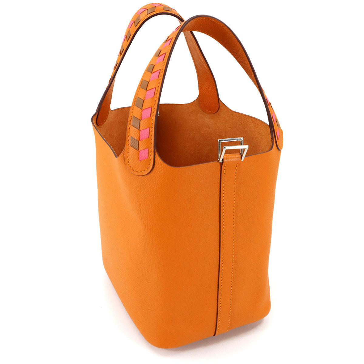 Picotin Lock PM Tressage Hand Bag Epsom Apricot Rose Azalee