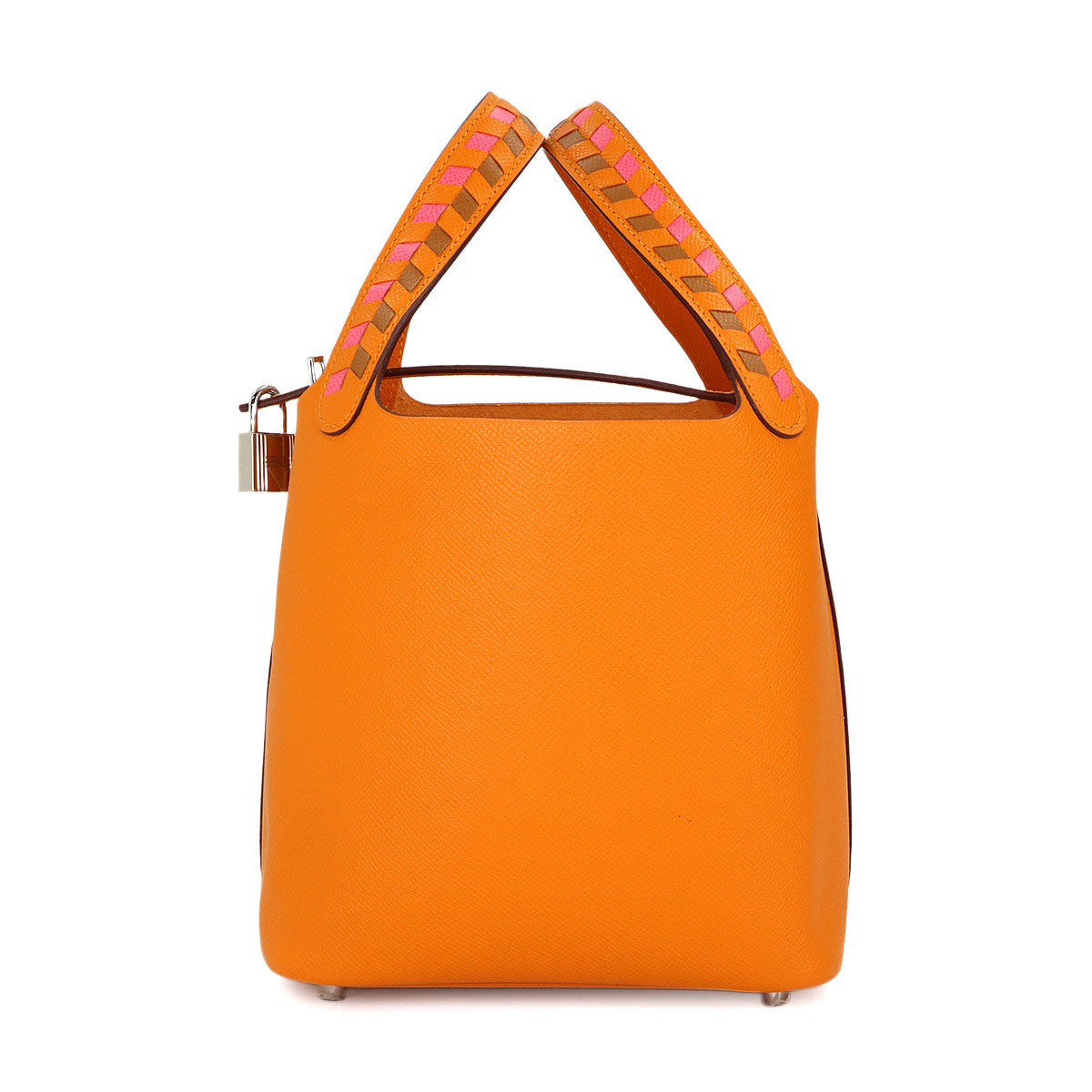 Picotin Lock PM Tressage Hand Bag Epsom Apricot Rose Azalee
