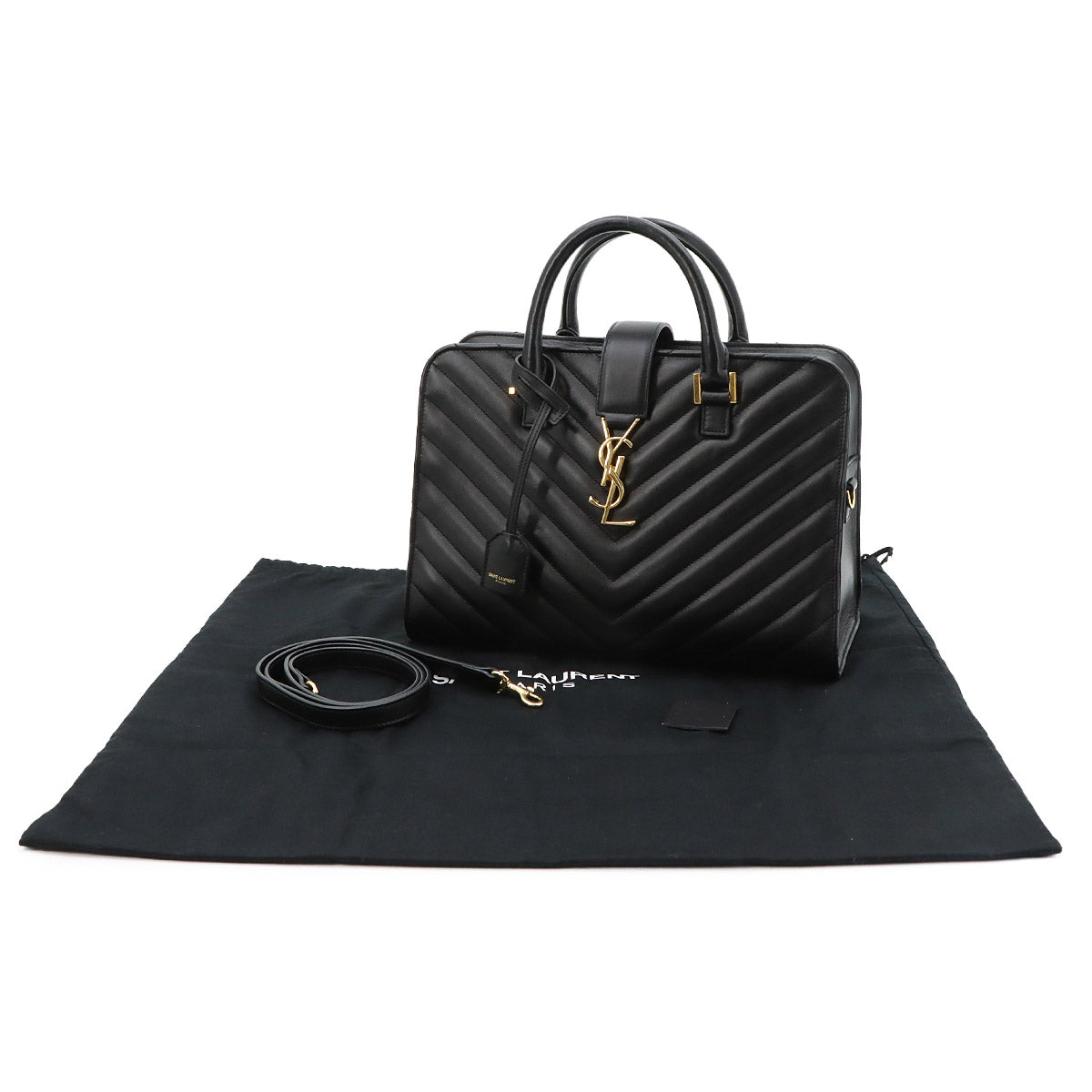 Cabas Hand Shoulder Bag Leather Black 357397 Purse