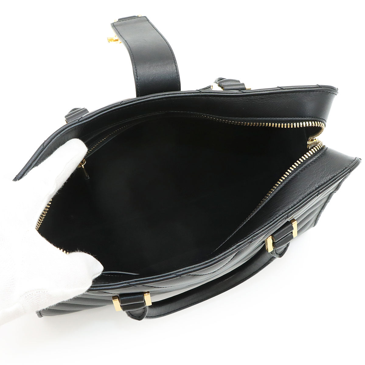 Cabas Hand Shoulder Bag Leather Black 357397 Purse