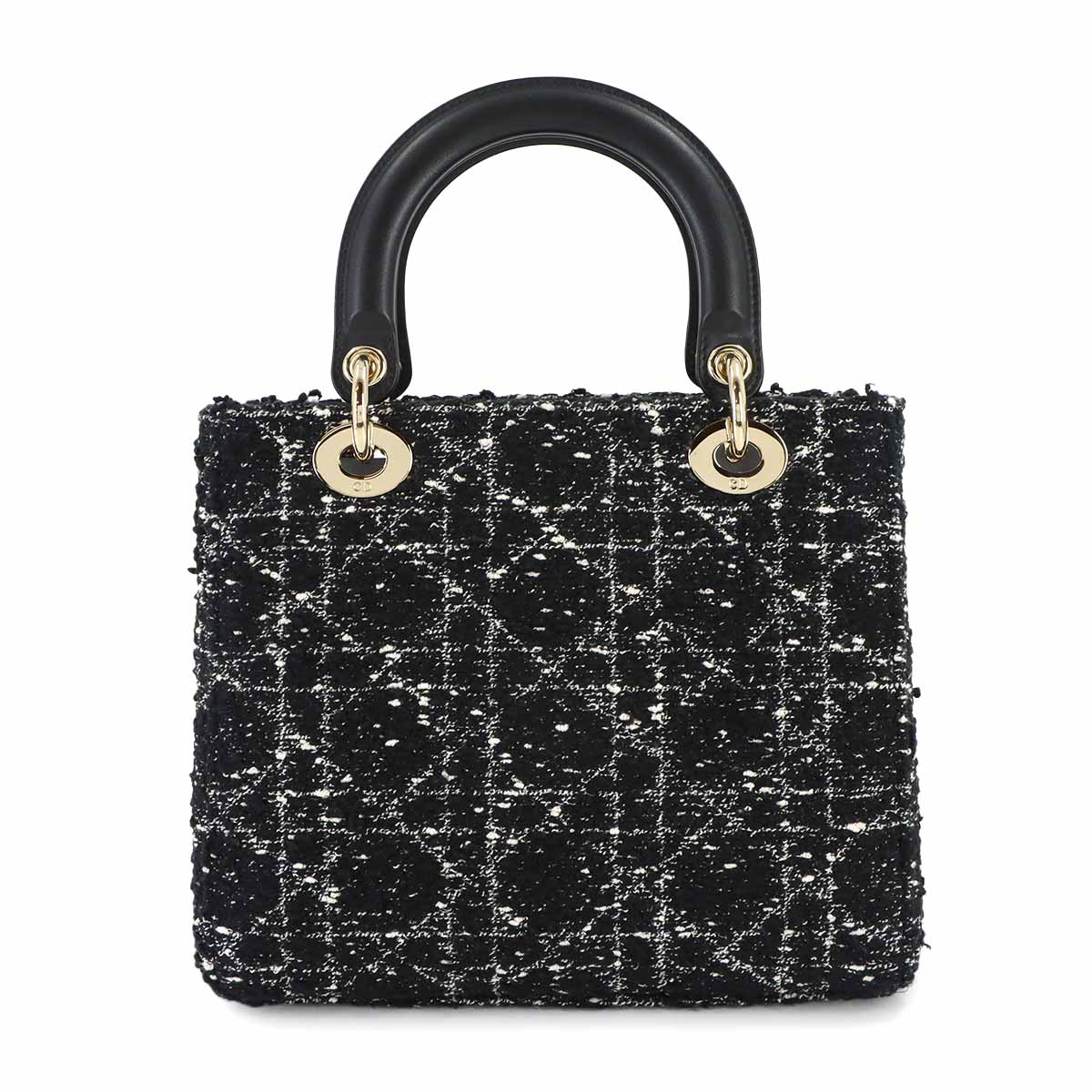 Lady D-Lite Medium Hand Shoulder Bag Tweed Black