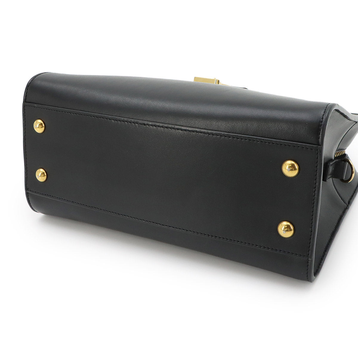 Baby Cabas Hand Shoulder Bag Leather Black 472466