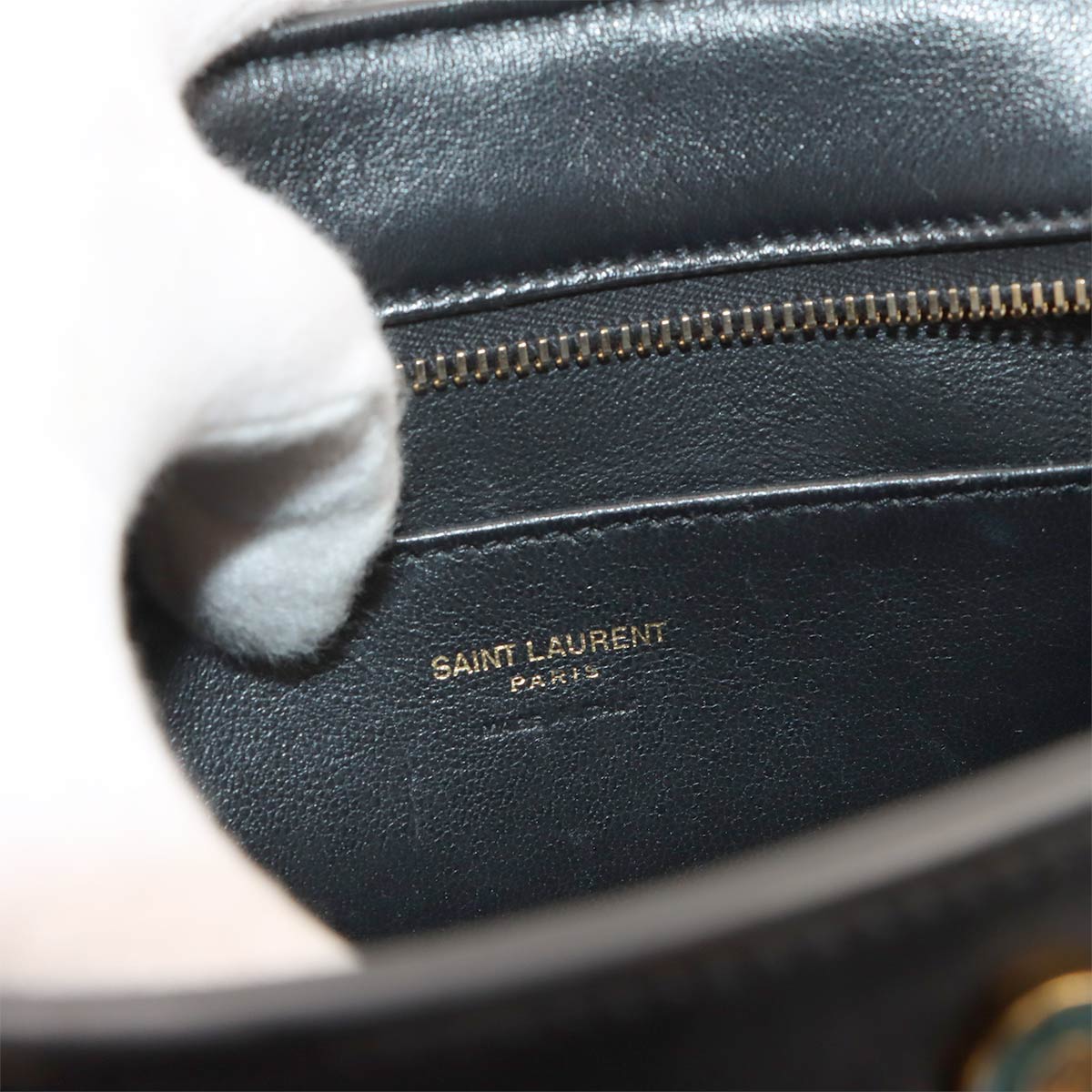 Baby Cabas Hand Shoulder Bag Leather Black 472466
