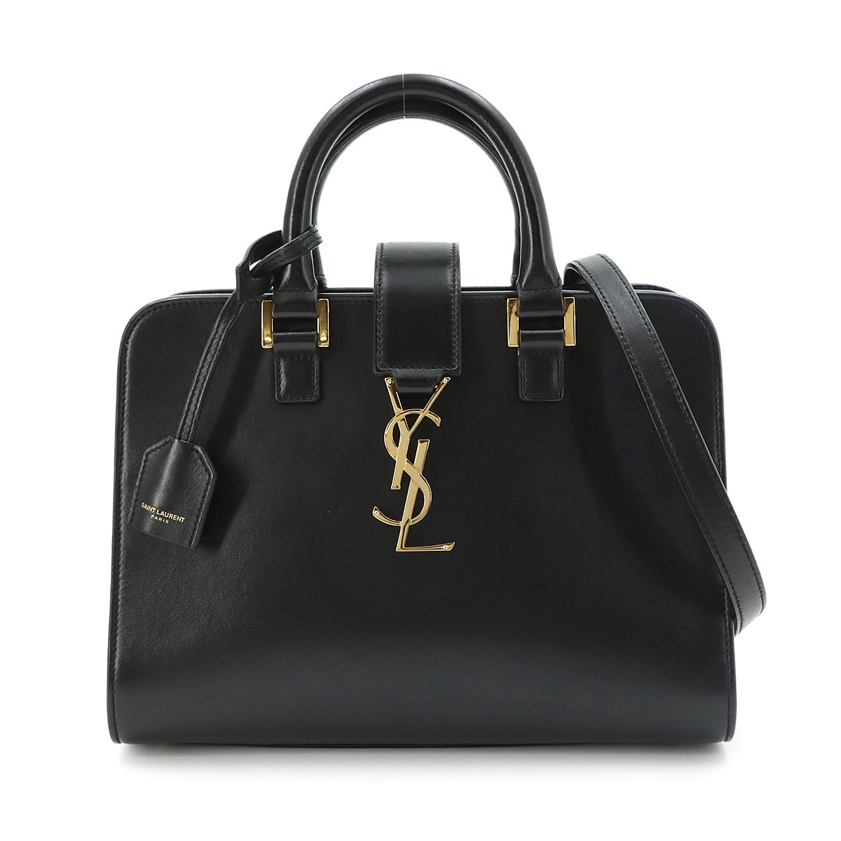 Baby Cabas Hand Shoulder Bag Leather Black 472466