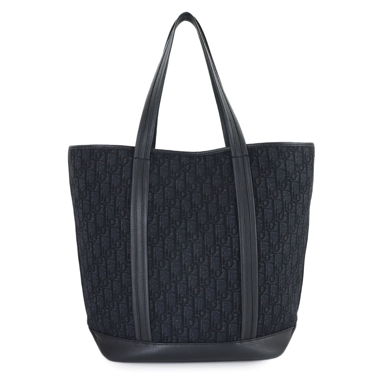 Oblique Voyage Tote Shoulder Bag Canvas Leather Black