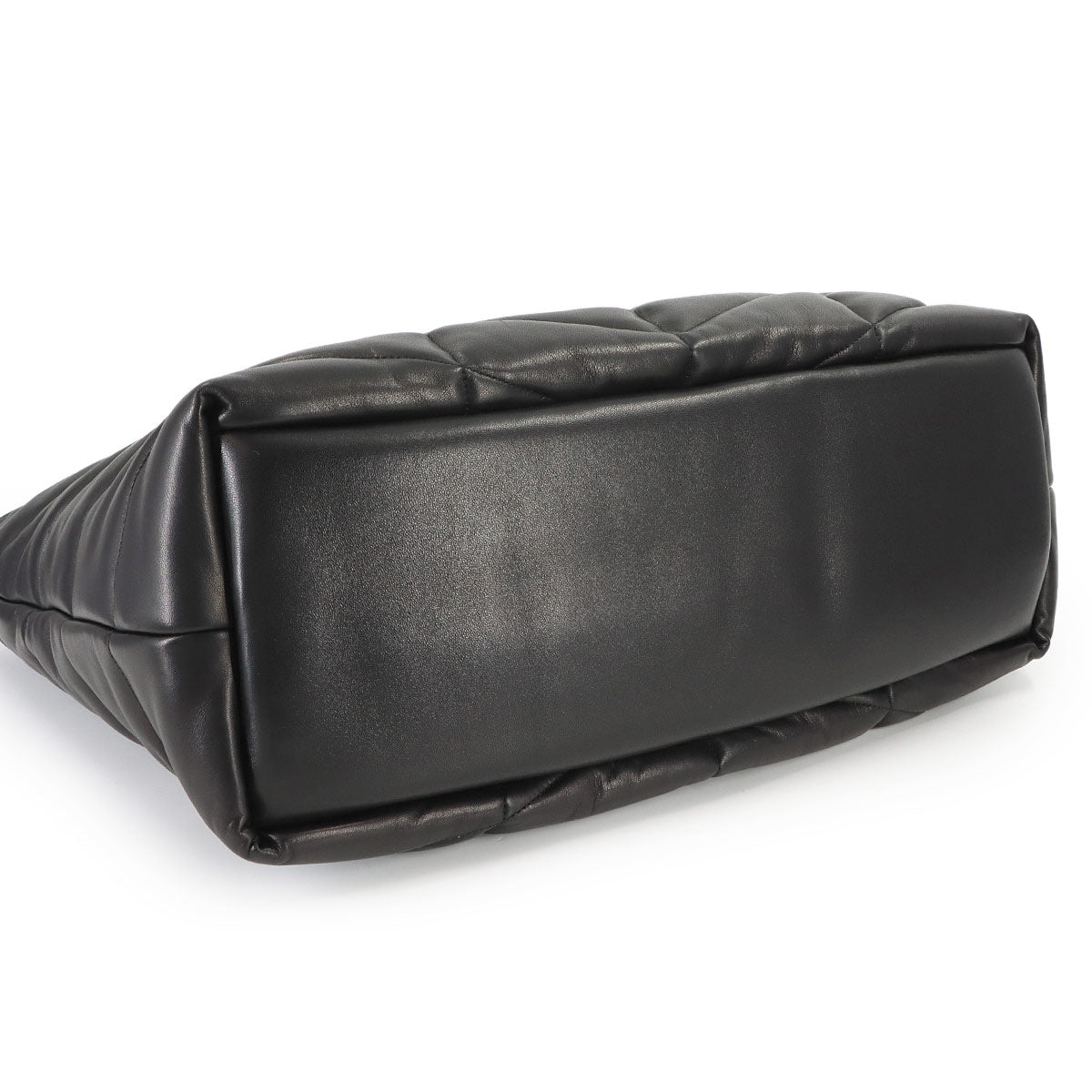 Puffer Tote Bag Leather Black 752888 Shopper Purse