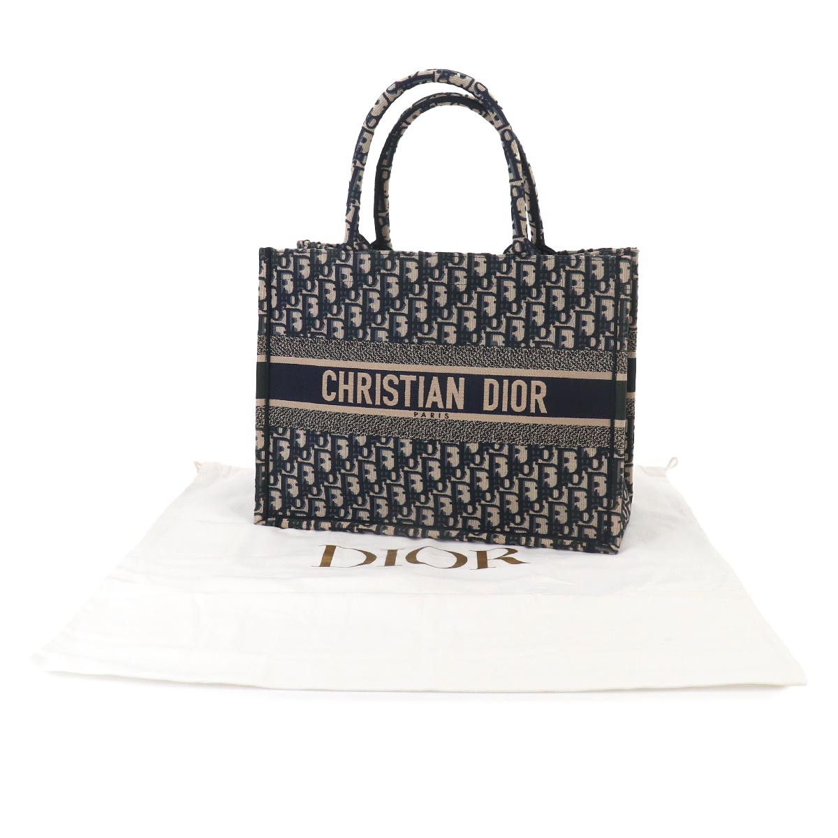 Oblique Book Tote Medium Bag Canvas Navy M1296ZRIW