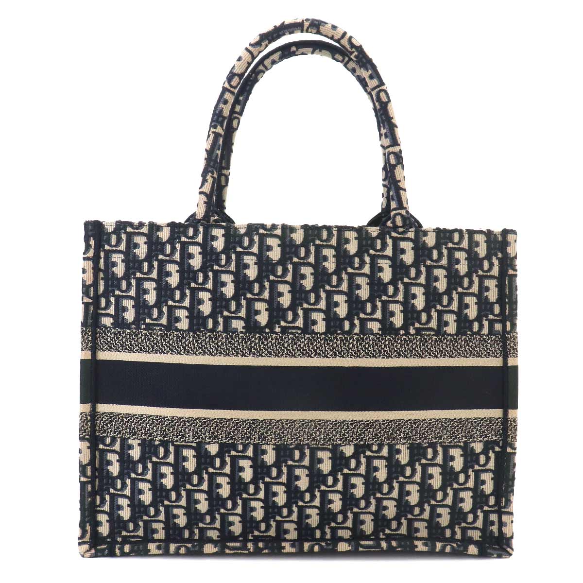 Oblique Book Tote Medium Bag Canvas Navy M1296ZRIW